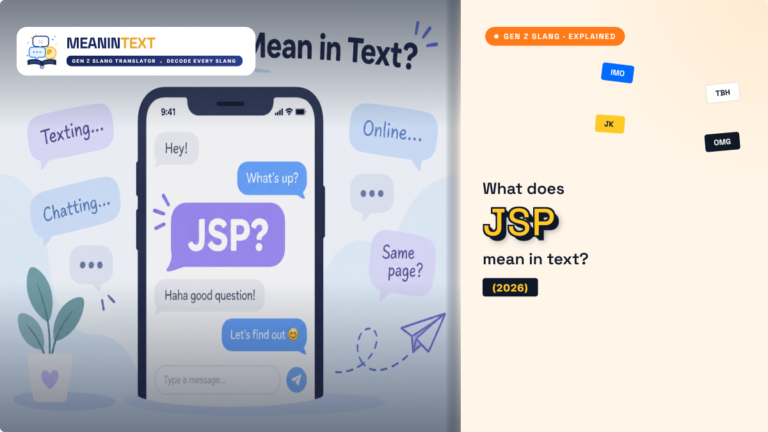JSP meaning in text (2026) – what does JSP mean in texting and chat?